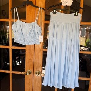 Japna Sky Blue Women's Two Piece Dress set